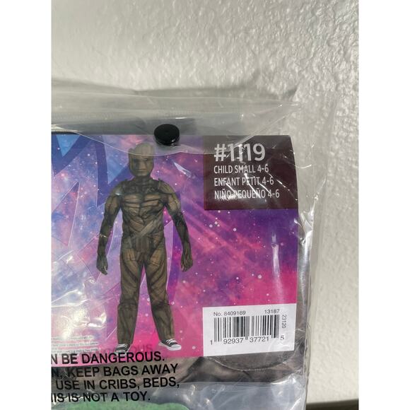Marvel Guardians of the Galaxy Vol 3 Groot Child Costume Small 4-6 Jumpsuit Mask - Picture 5 of 6